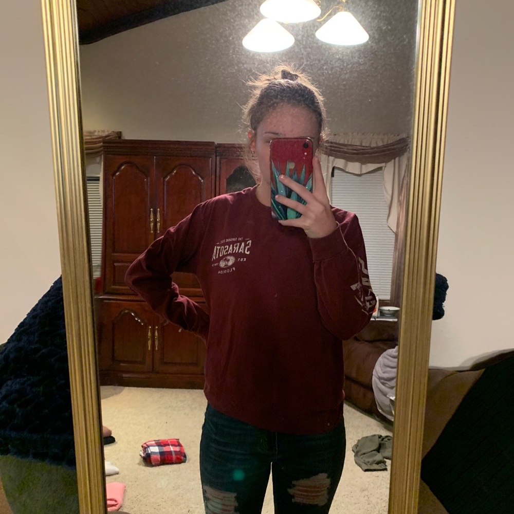 Red Sarasota Florida long sleeve size S